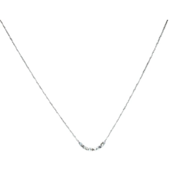 Elegant Gold Tone Square Beaded Necklace Simple Minimalist Fashion Jewelry - Picture 3 of 6